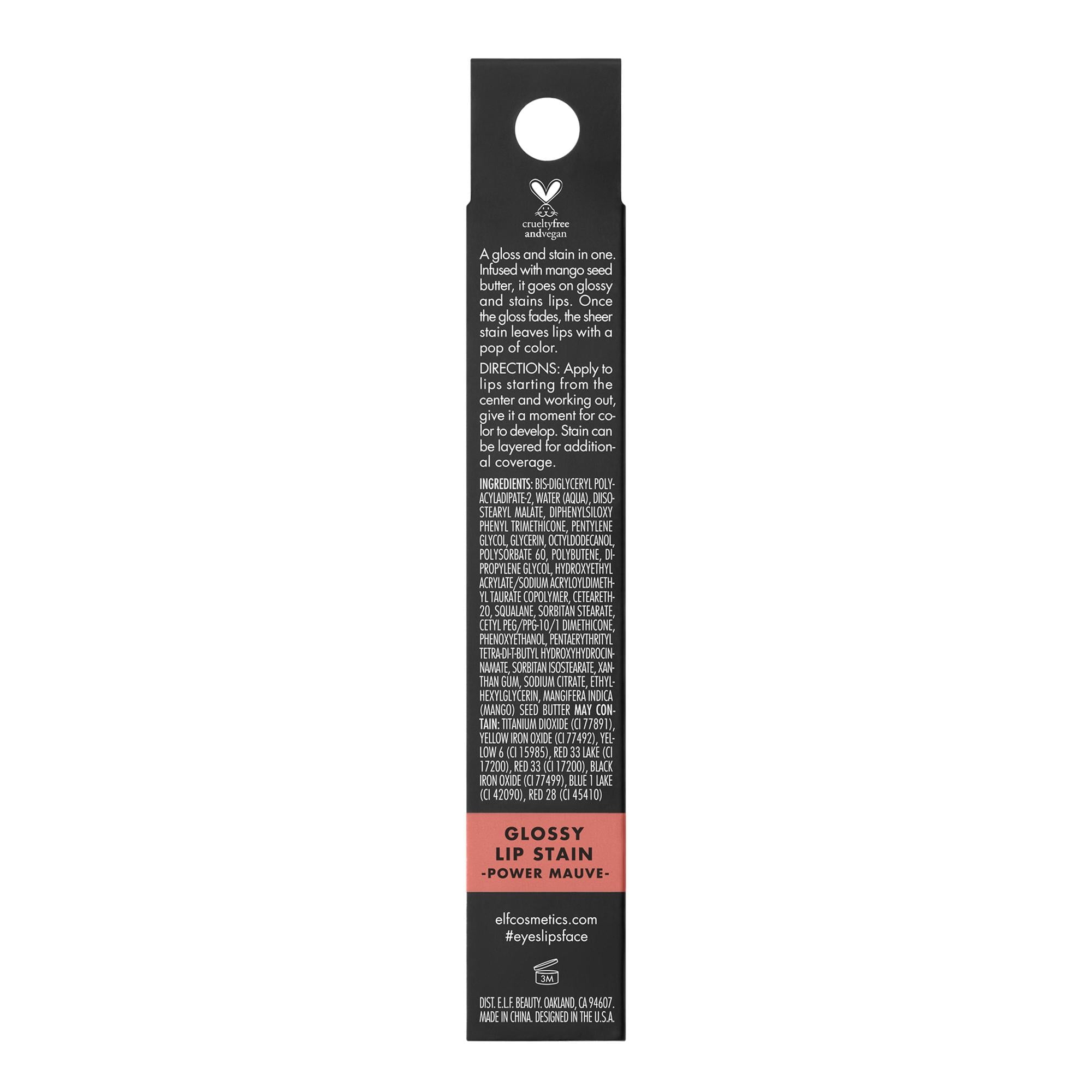 e.l.f. Glossy Lip Stain, Power Mauves, 0.1 fl oz