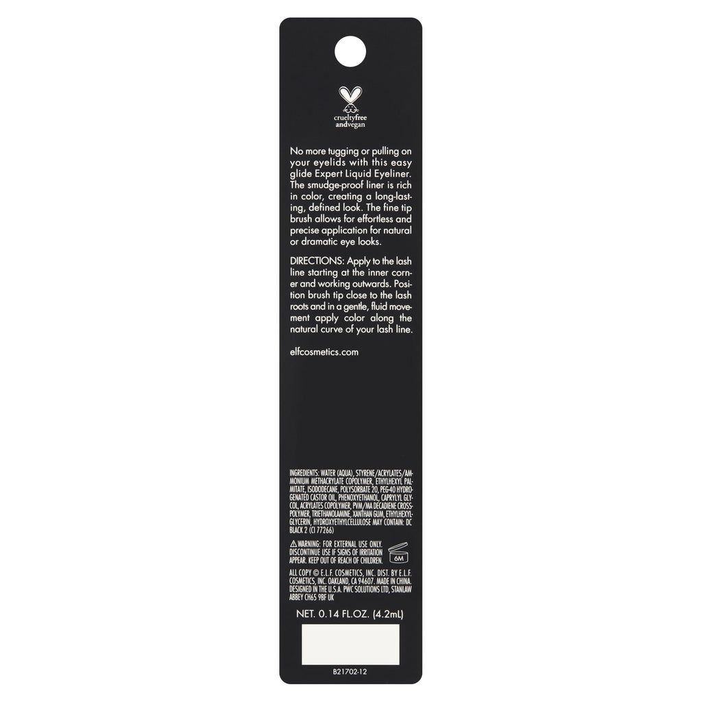 e.l.f. Expert Liquid Liner, Jet Black, 0.14 fl oz