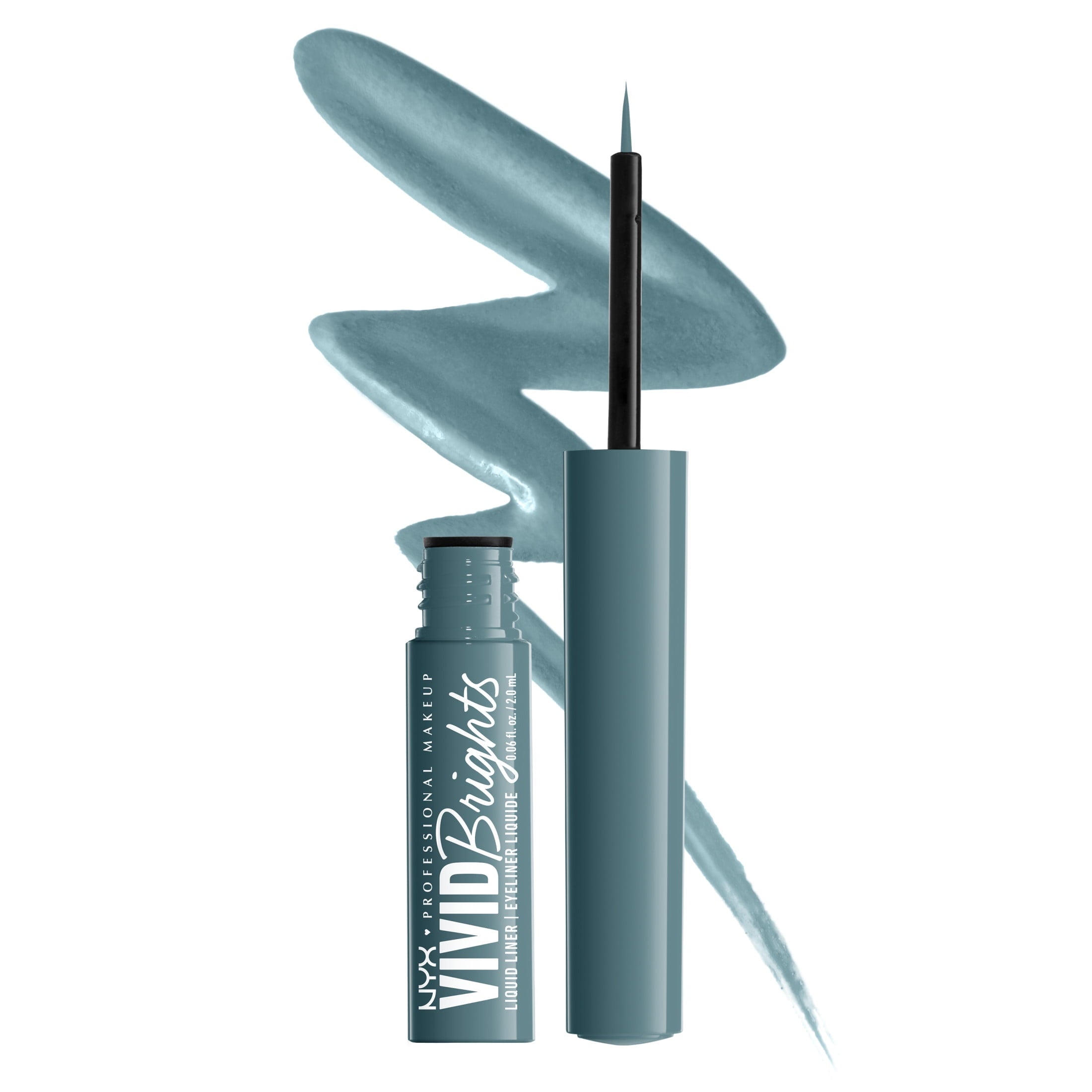 NYX Professional Makeup Vivid Bright Matte Liquid Eyeliner, Cyan Simp, 0.06 fl oz
