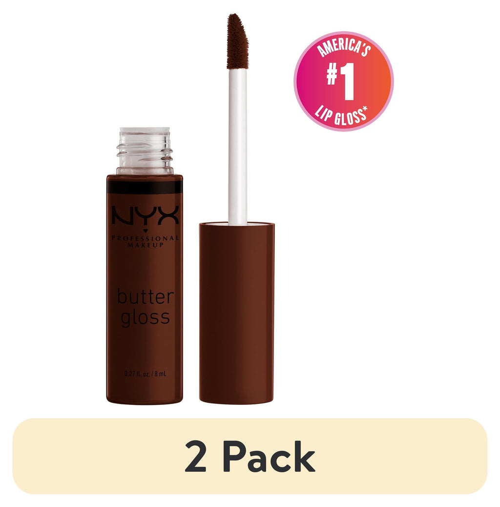 (2 pack) NYX Professional Makeup Butter Gloss, Non-Sticky Lip Gloss, Lava Cake, 0.27 Oz
