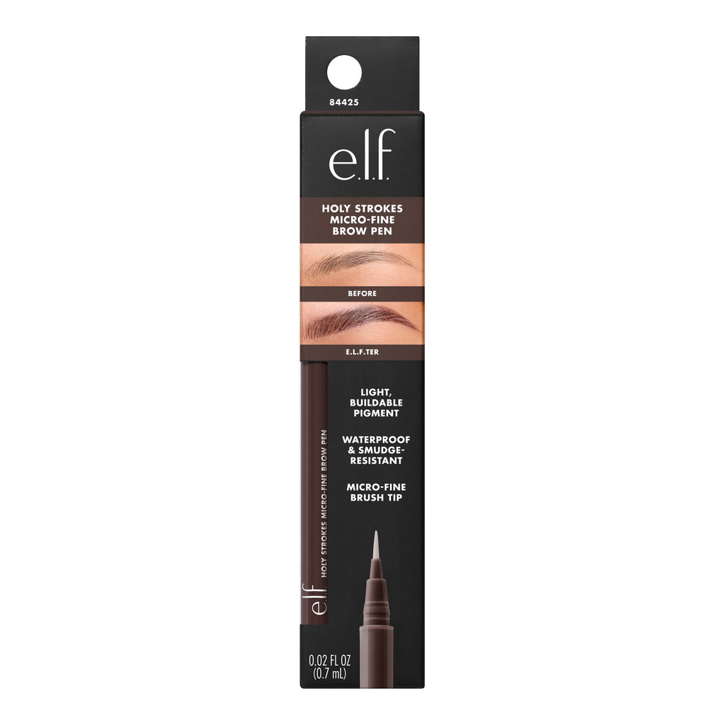 e.l.f. Holy Strokes Micro-Fine Brow Pen, Dark Brown, 0.02 fl oz