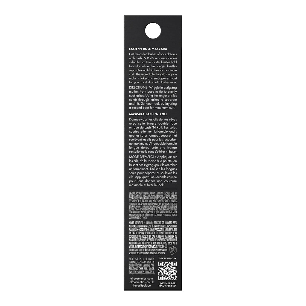 e.l.f. Lash 'N Roll® Curling & Lifting Mascara, Pitch Black, 0.32oz