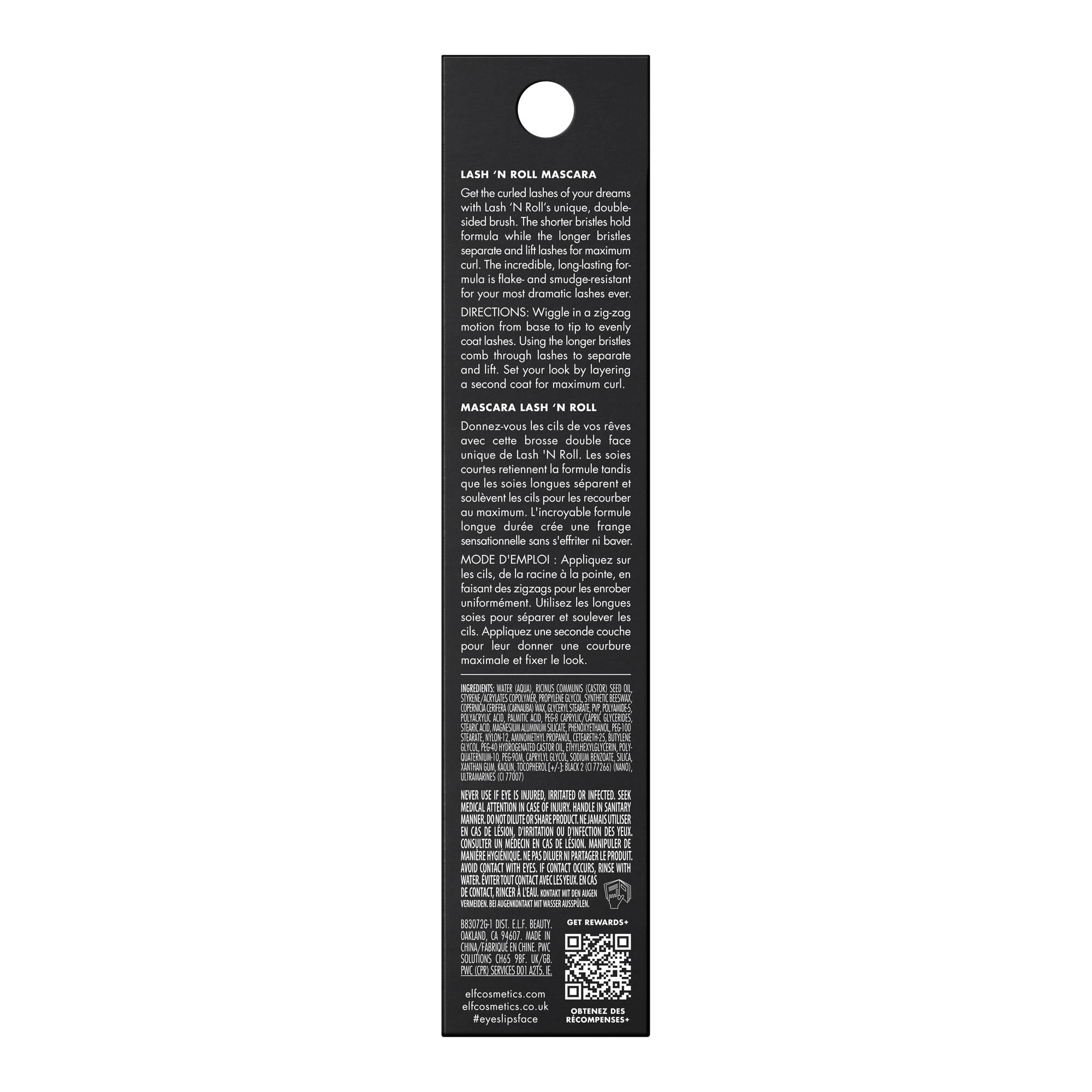 e.l.f. Lash 'N Roll® Curling & Lifting Mascara, Pitch Black, 0.32oz