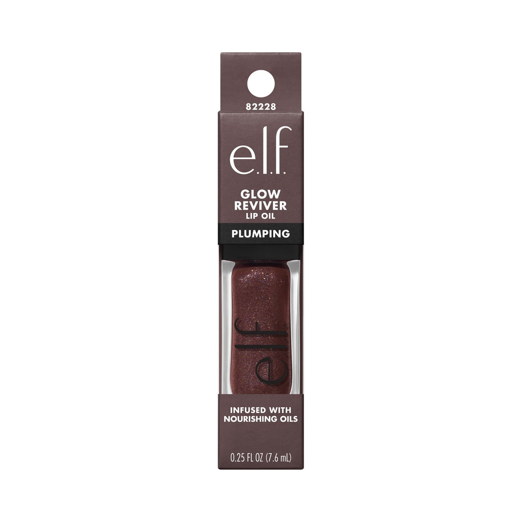 e.l.f. Glow Reviver Plumping Lip Oil, Espresso Tonic, 0.25 fl oz