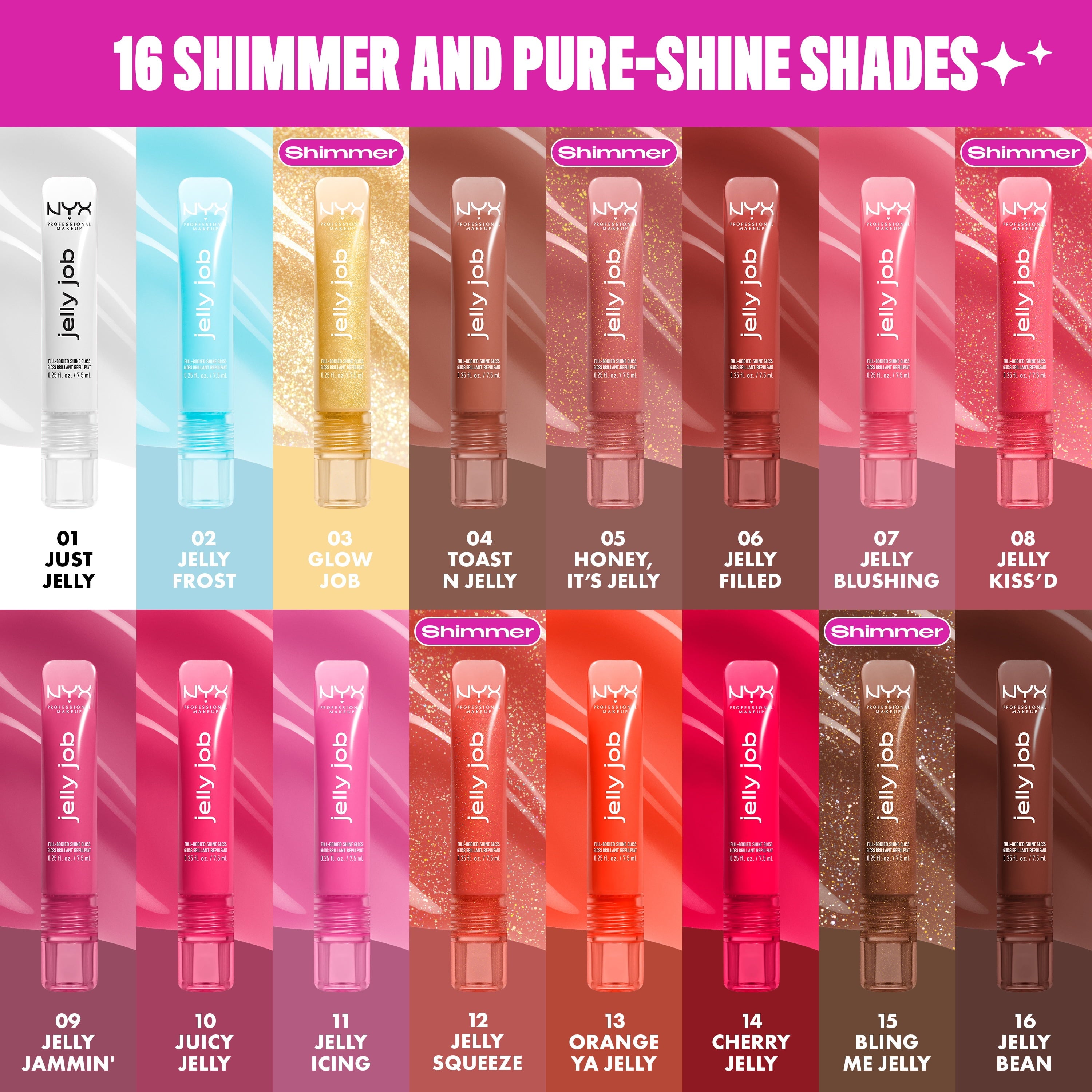 NYX Professional Makeup Jelly Job Lip Gloss, Jelly Blushing 07