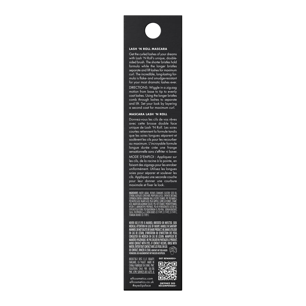 e.l.f. Lash 'N Roll® Curling & Lifting Mascara, Deep Brown, 0.32oz