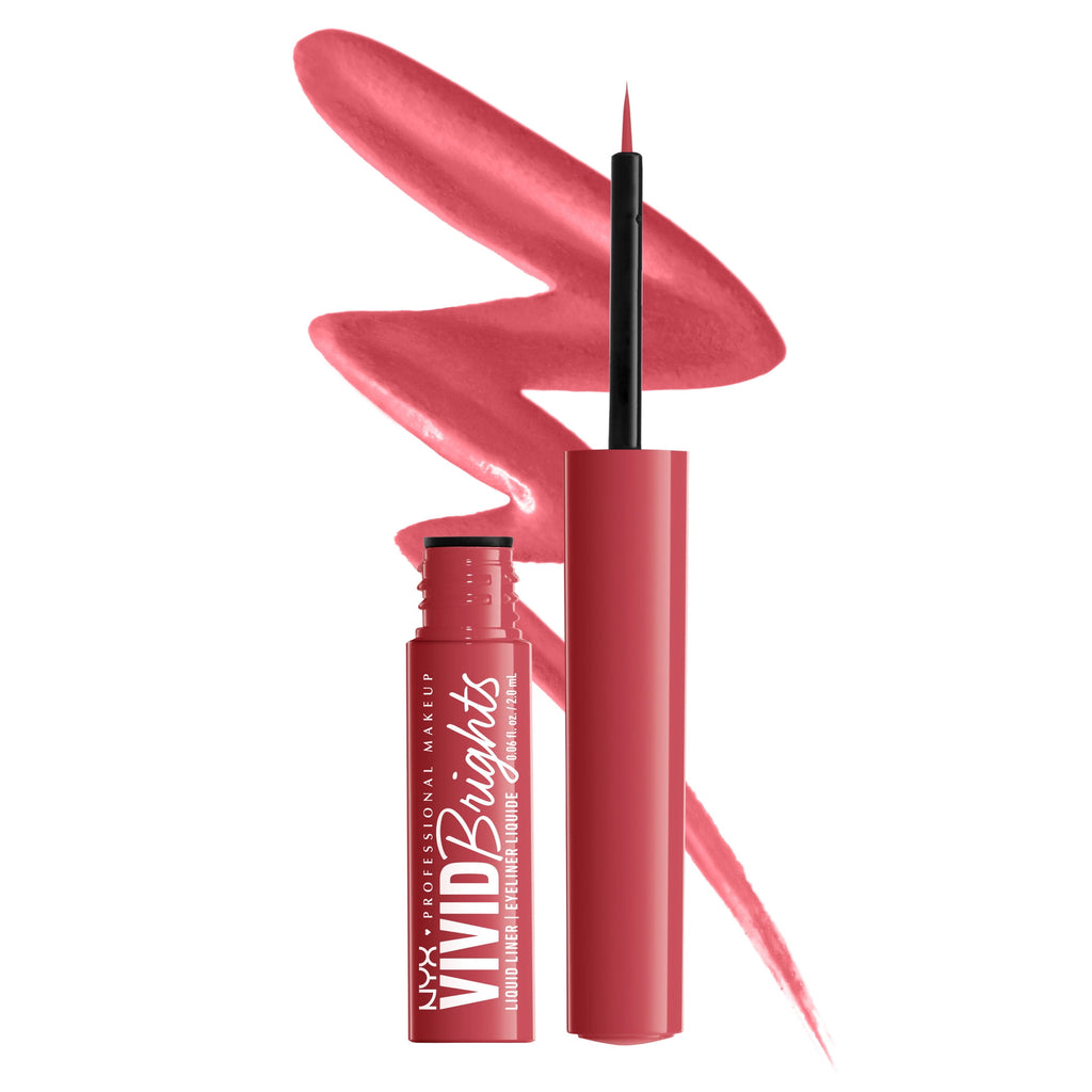 NYX Professional Makeup Vivid Bright Matte Liquid Eyeliner, On Red, 0.06 fl oz