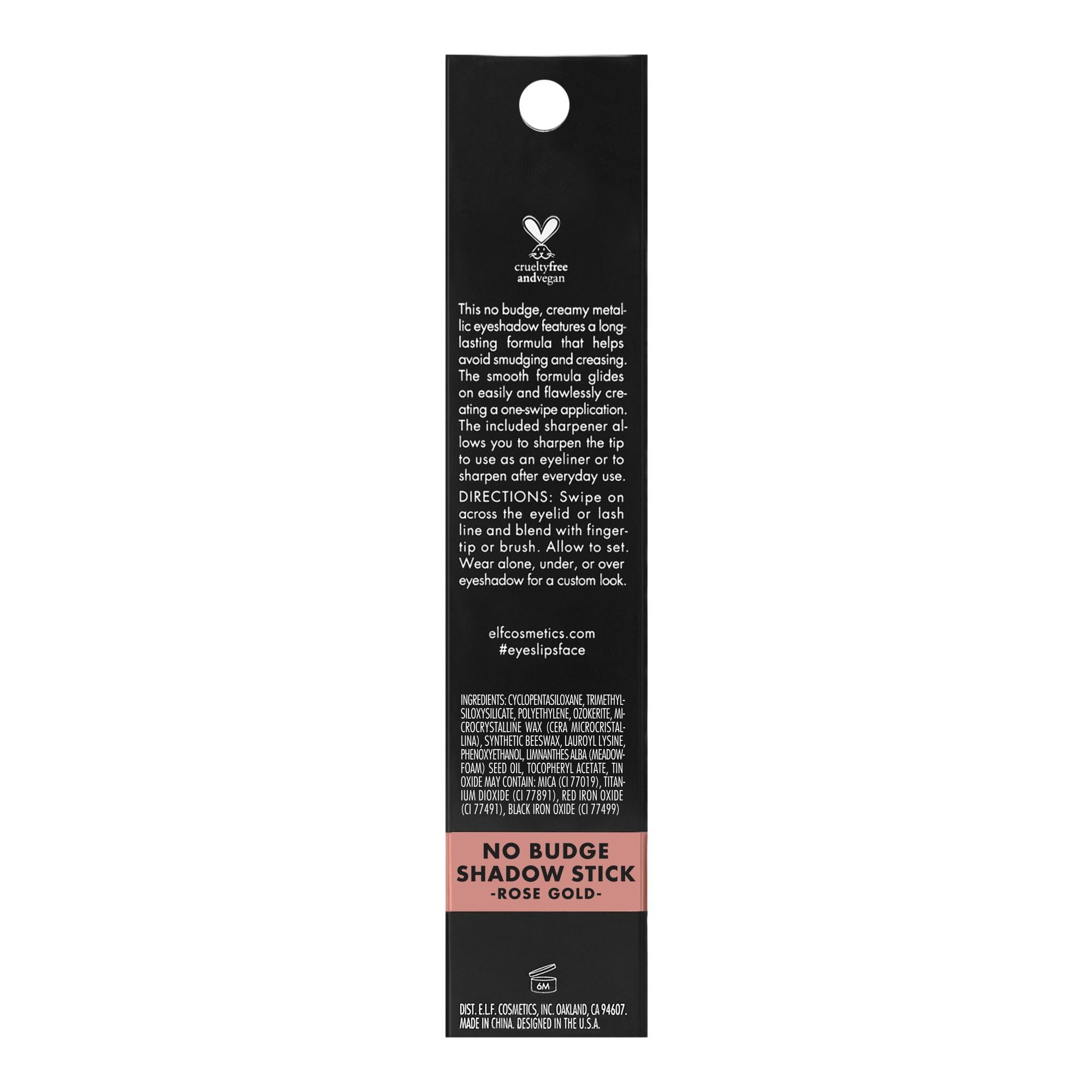 e.l.f. No Budge Shadow Stick, Rose Gold, 0.05 oz