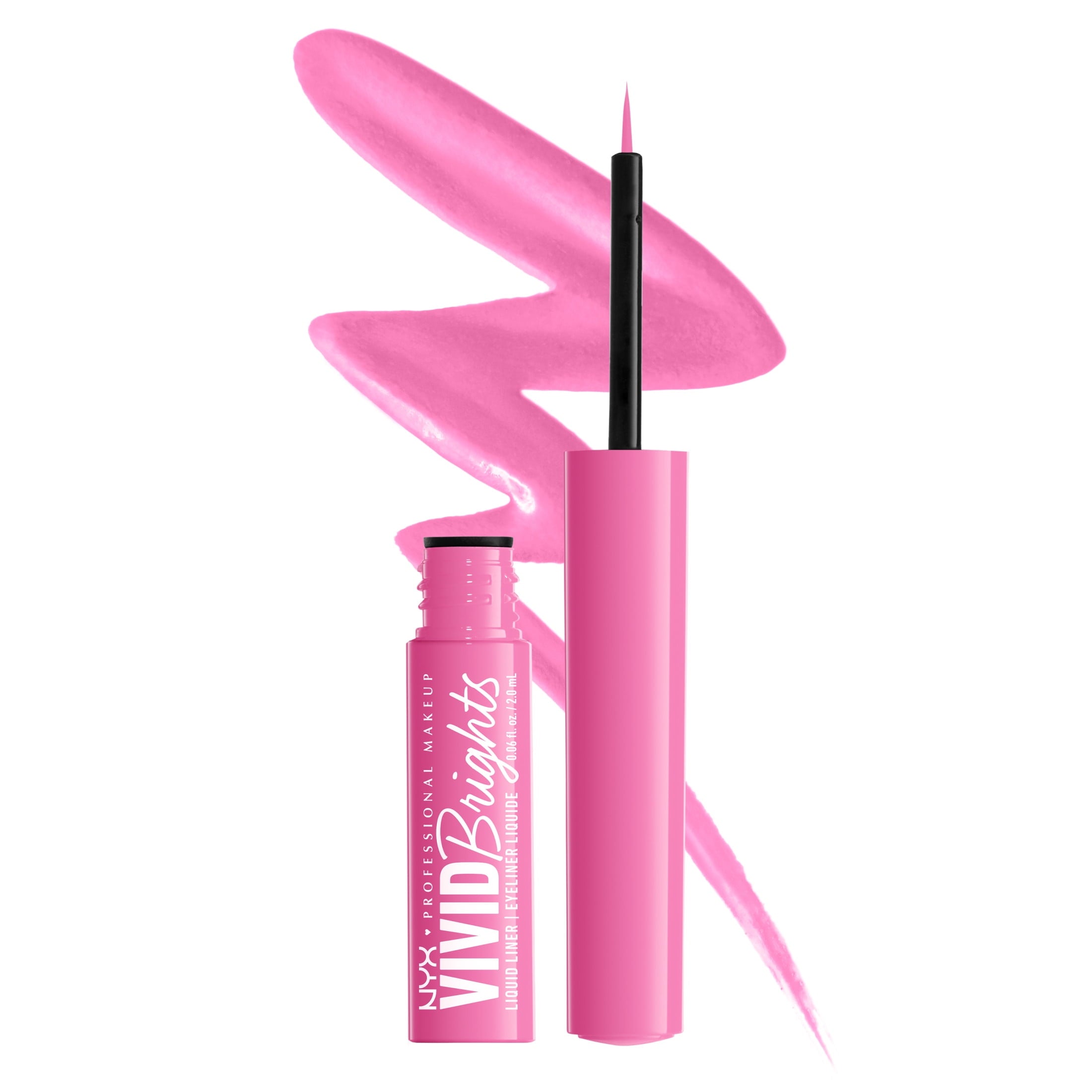 NYX Professional Makeup Vivid Brights Liquid Liner, Smear-Resistant Eyeliner, Don't Pink Twice
