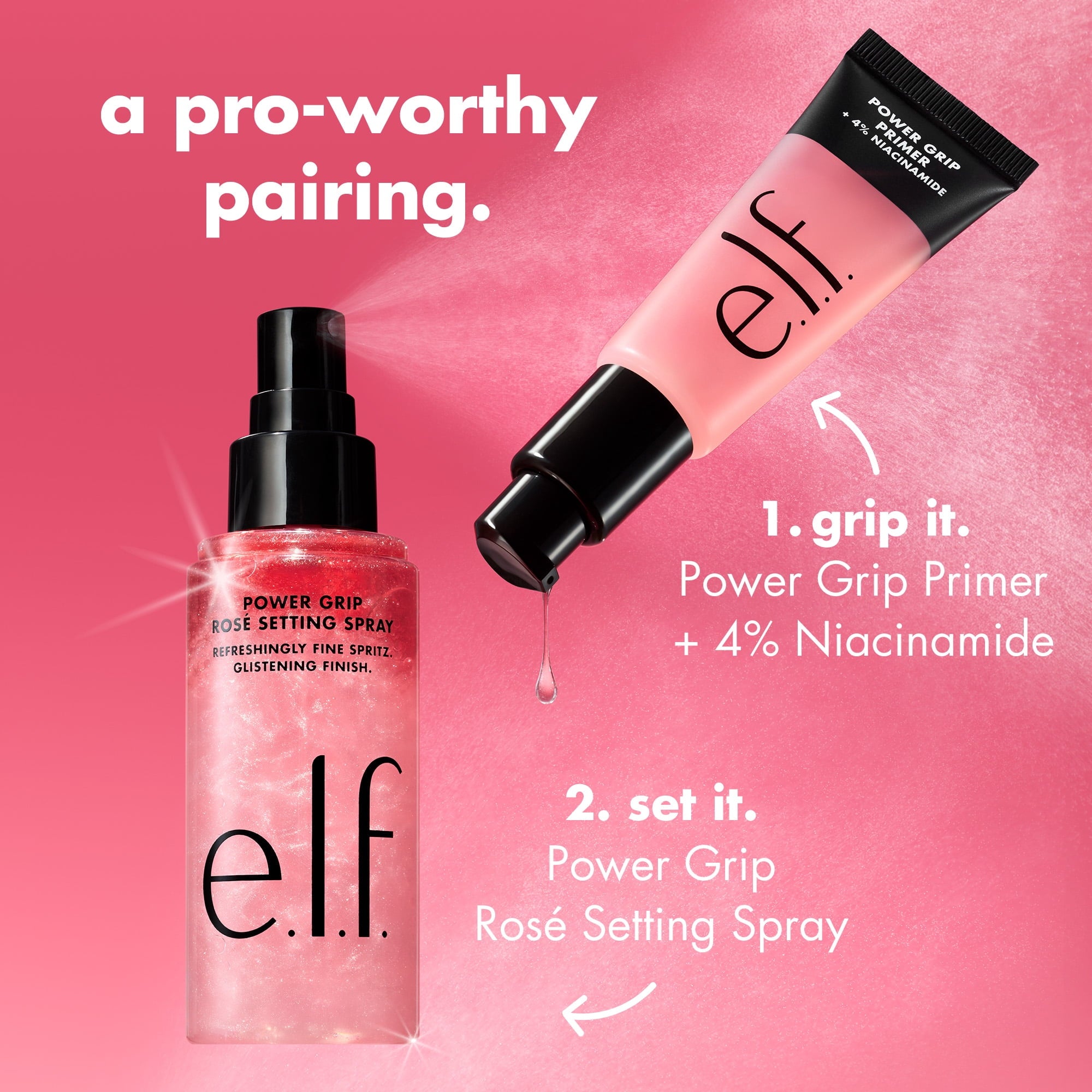e.l.f. Power Grip Rosé Setting Spray, 2.7 fl oz