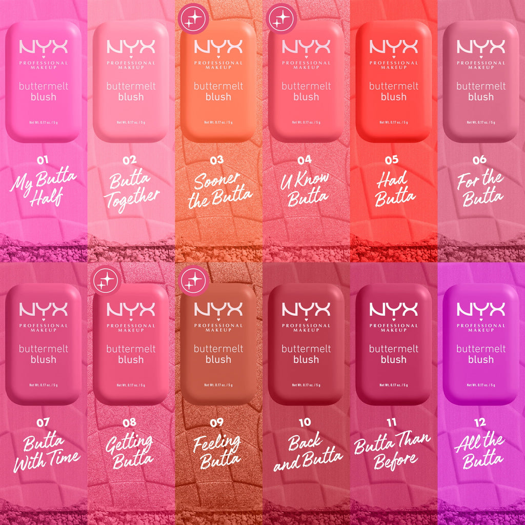 NYX Professional Makeup Buttermelt Blush, Face Makeup Powder Blush, U Know Butta, 0.17 oz