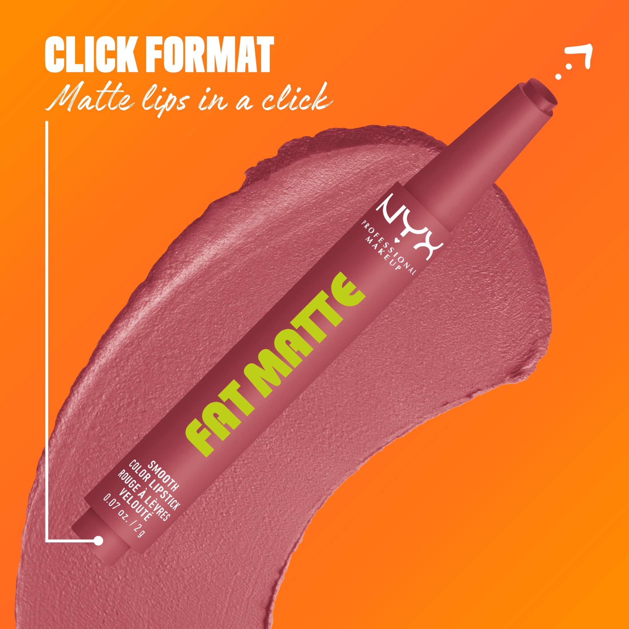 NYX Professional Makeup Fat Matte Lipstick, Smooth Color Long Lasting Lipstick, Blush Blanket, 0.07 oz