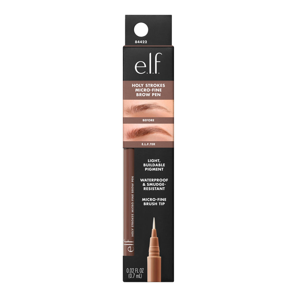 e.l.f. Holy Strokes Micro-Fine Brow Pen, Soft Brown, 0.02 fl oz