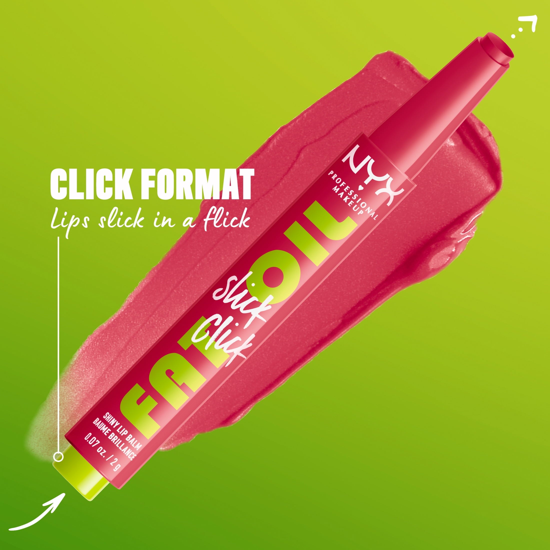 NYX Professional Makeup Fat Oil Slick Click Hydrating Tinted Lip Gloss with Lightweight Hydration, Link in My Bio, 0.07 oz