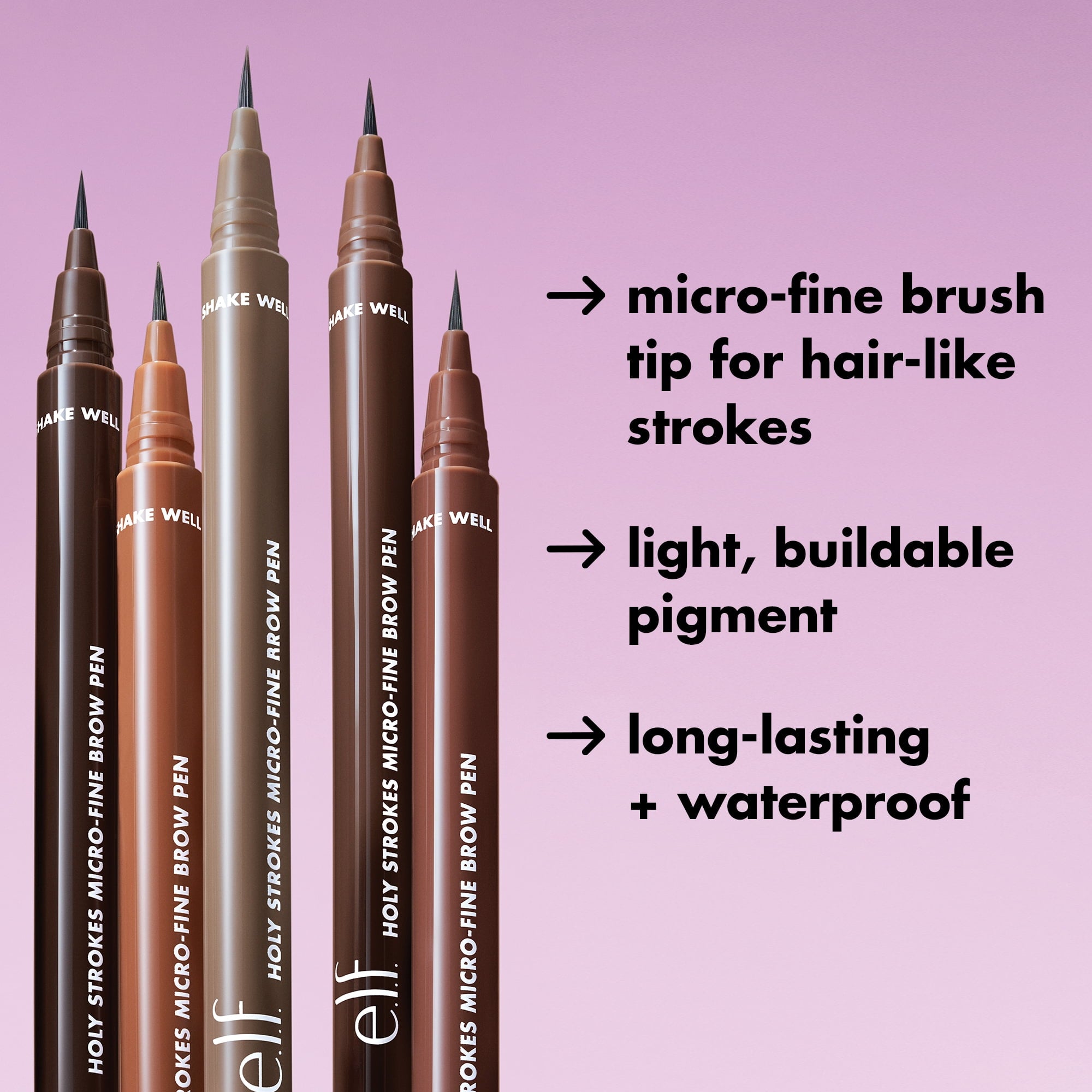 e.l.f. Holy Strokes Micro-Fine Brow Pen, Taupe, 0.02 fl oz