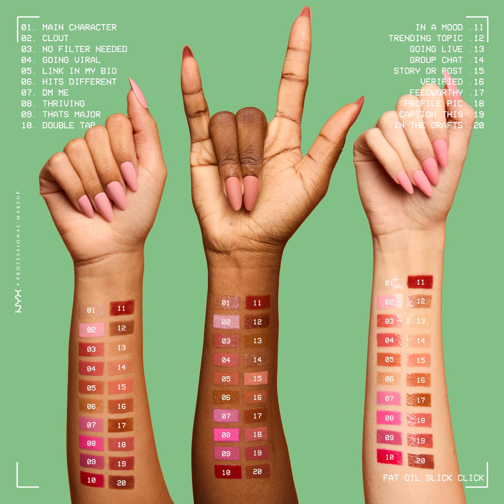 NYX Professional Makeup Fat Oil Slick Click Hydrating Tinted Lip Gloss with Lightweight Hydration, Going Live, 0.07 oz