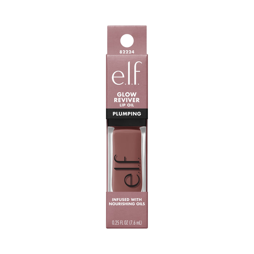 e.l.f. Glow Reviver Lip Plumping Oil Major Mauve, 0.25 fl oz