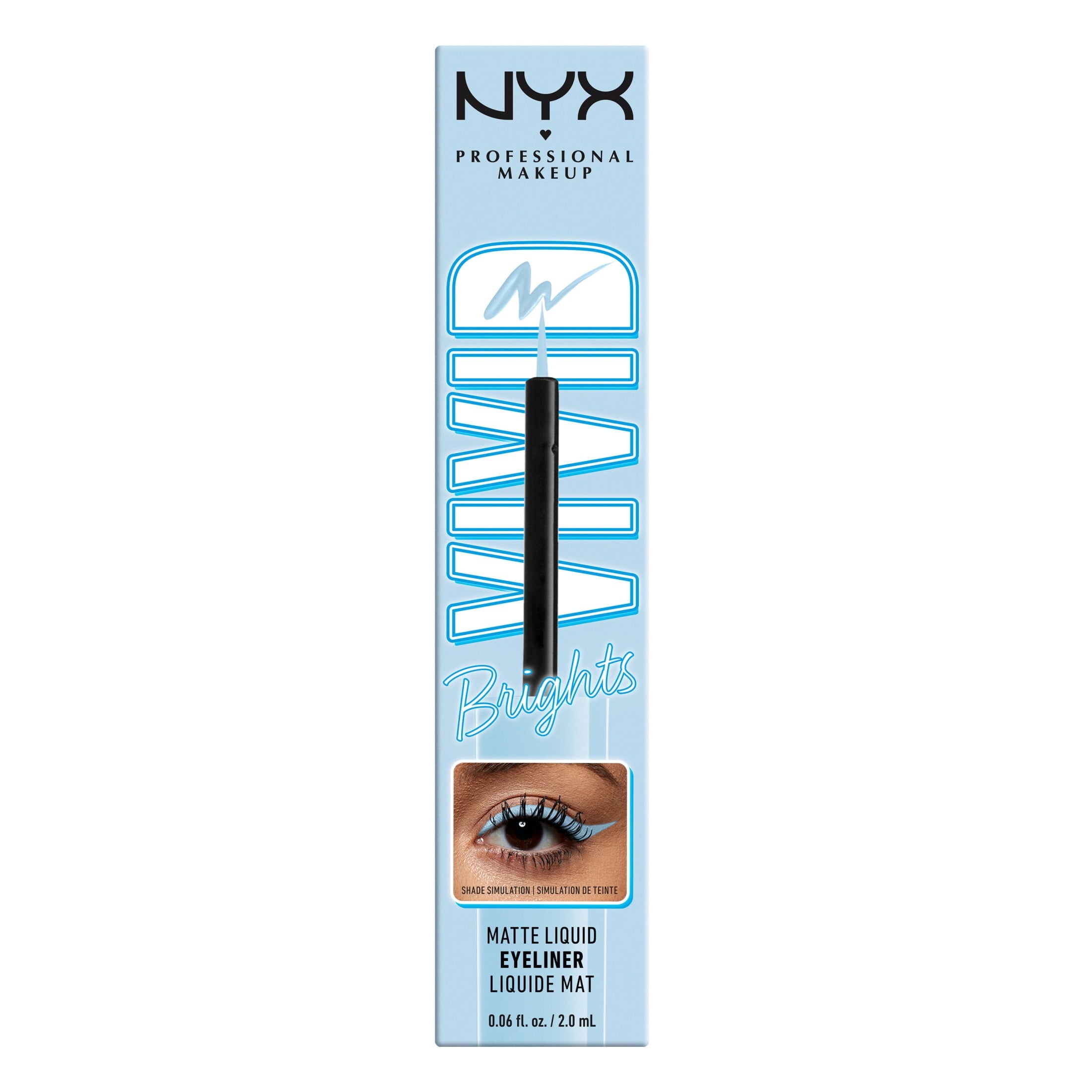 NYX Professional Makeup Vivid Bright Matte Liquid Eyeliner, Blue Thang, 0.06 fl oz