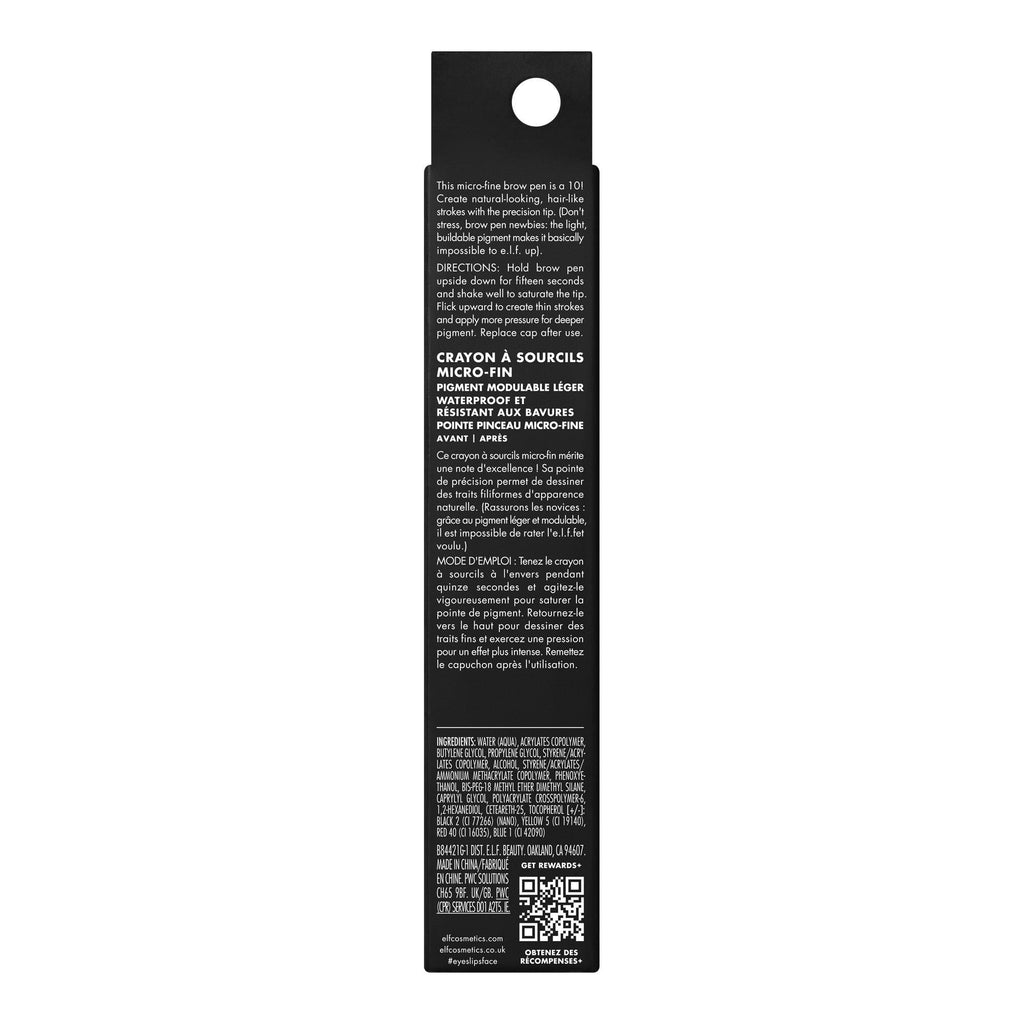 e.l.f. Holy Strokes Micro-Fine Brow Pen, Taupe, 0.02 fl oz