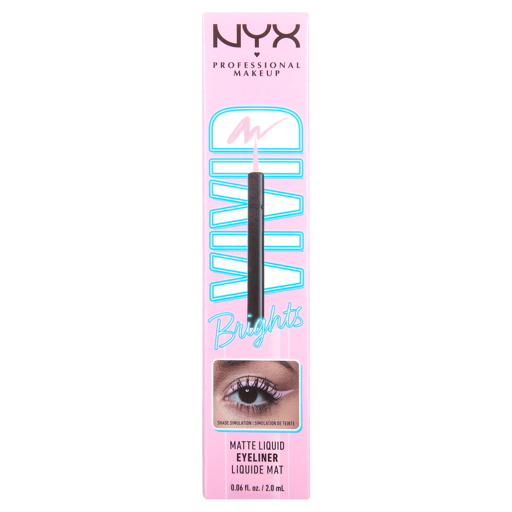 NYX Professional Makeup Vivid Bright Matte Liquid Eyeliner, Sneaky Pink, 0.06 fl oz