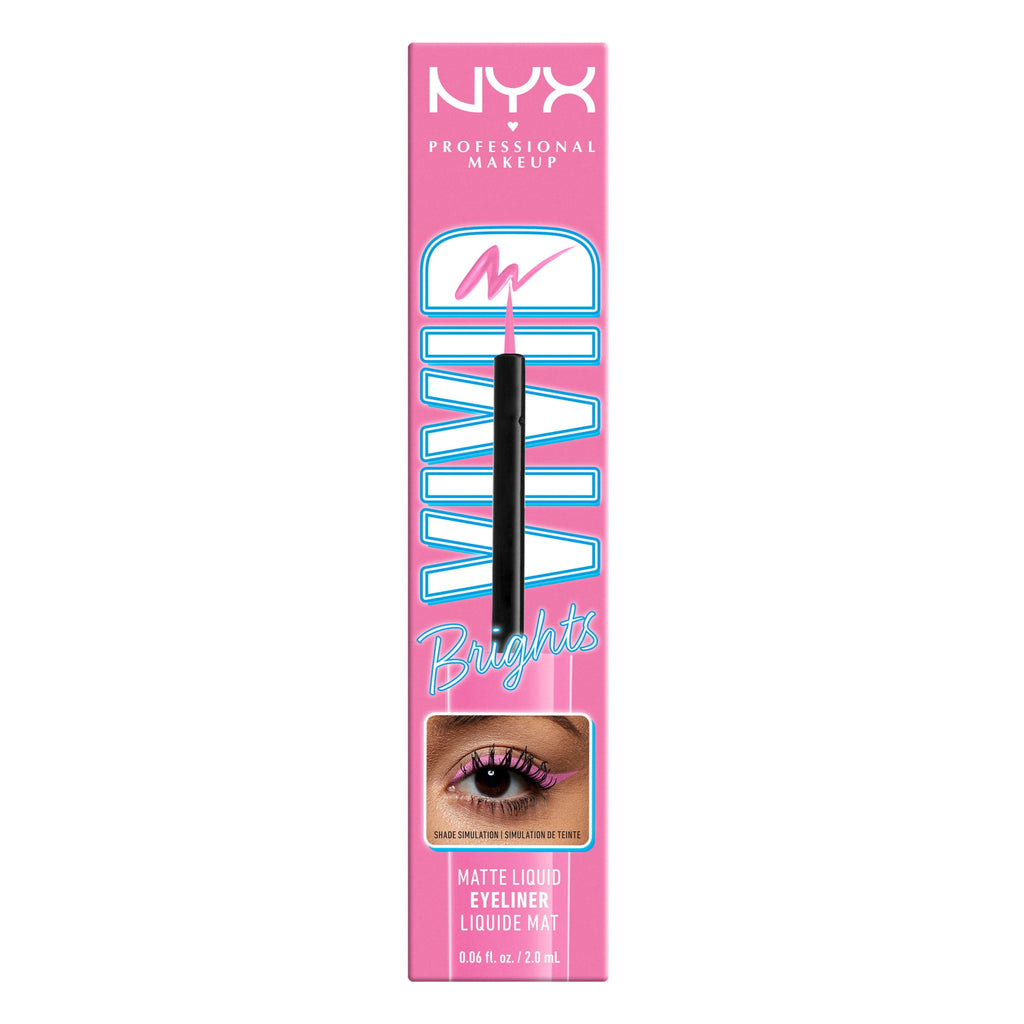 NYX Professional Makeup Vivid Brights Liquid Liner, Smear-Resistant Eyeliner, Don't Pink Twice