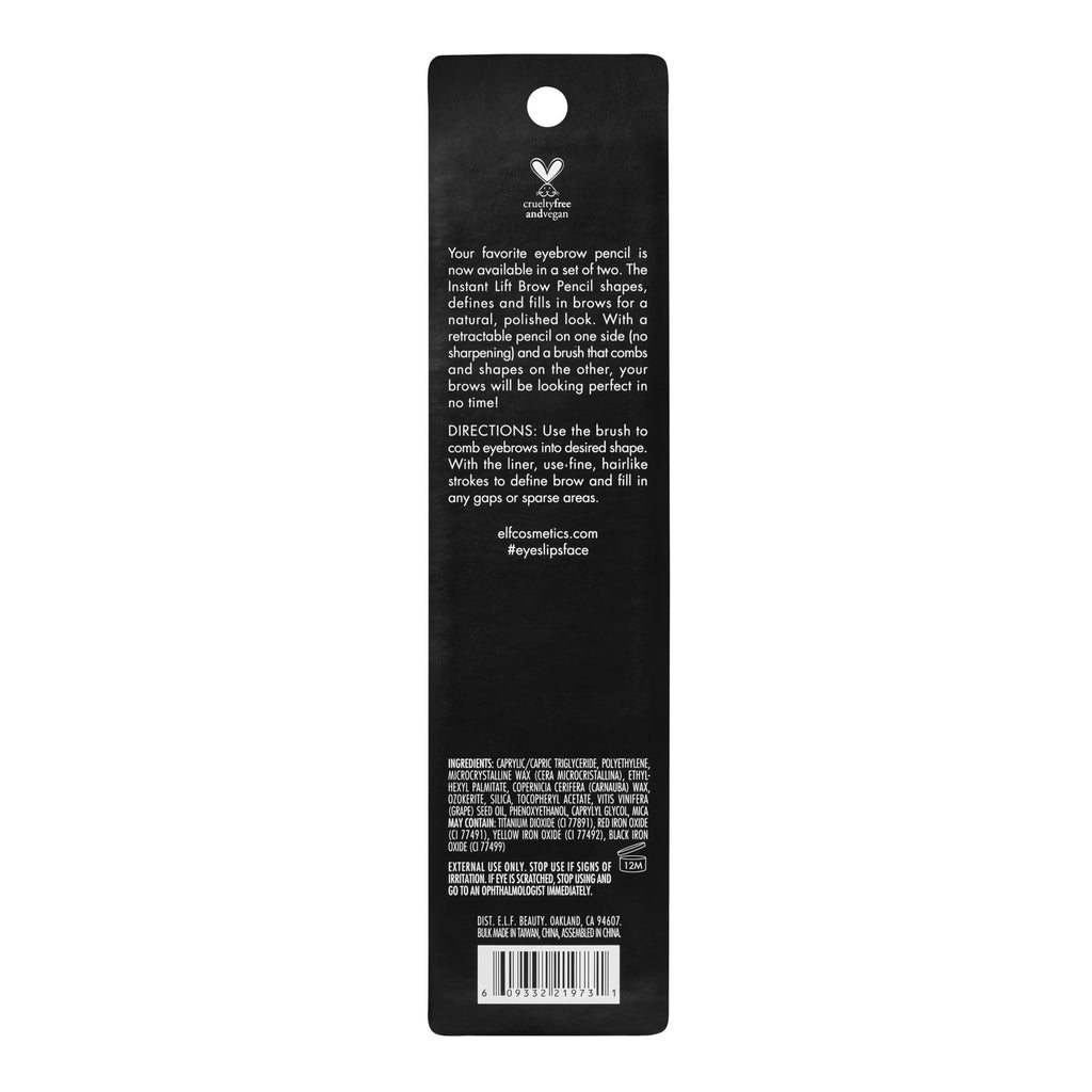 e.l.f. Instant Lift Brow Pencil - 2 Pack, Neutral Brown