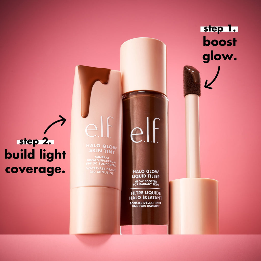 e.l.f. Halo Glow Skin Tint Mineral SPF 50, Tinted Moisturizer, 11 Tan Warm, 1 fl oz
