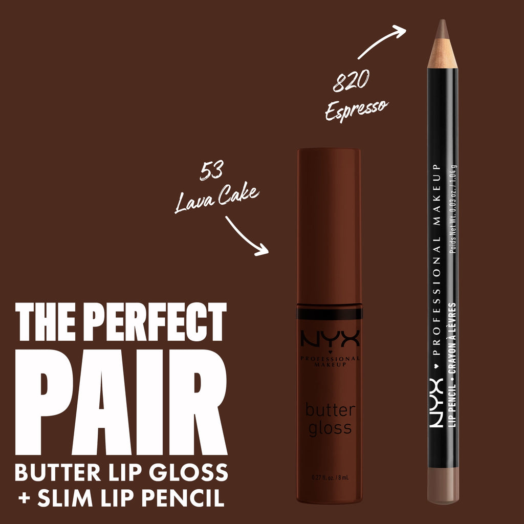 (2 pack) NYX Professional Makeup Butter Gloss, Non-Sticky Lip Gloss, Lava Cake, 0.27 Oz