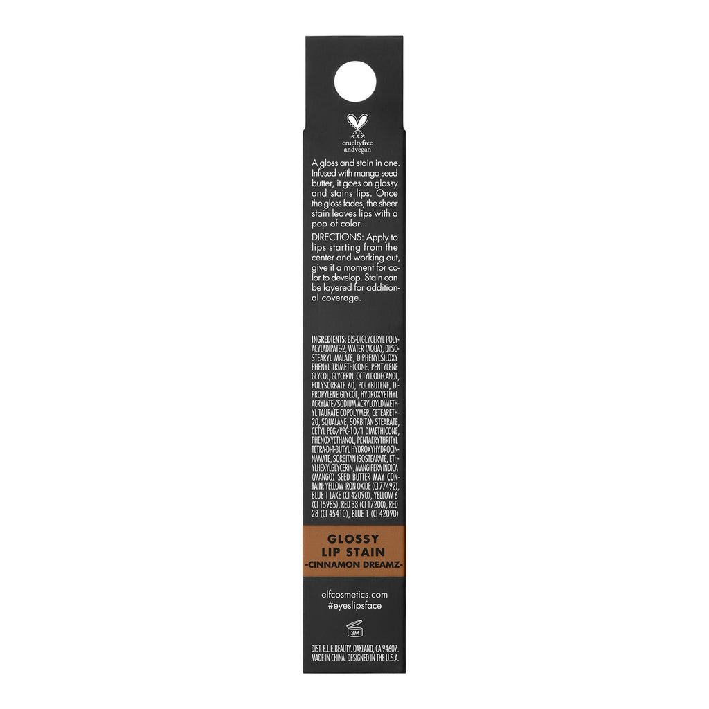e.l.f. Glossy Lip Stain, Cinnamon Dreamz, 0.1 fl oz
