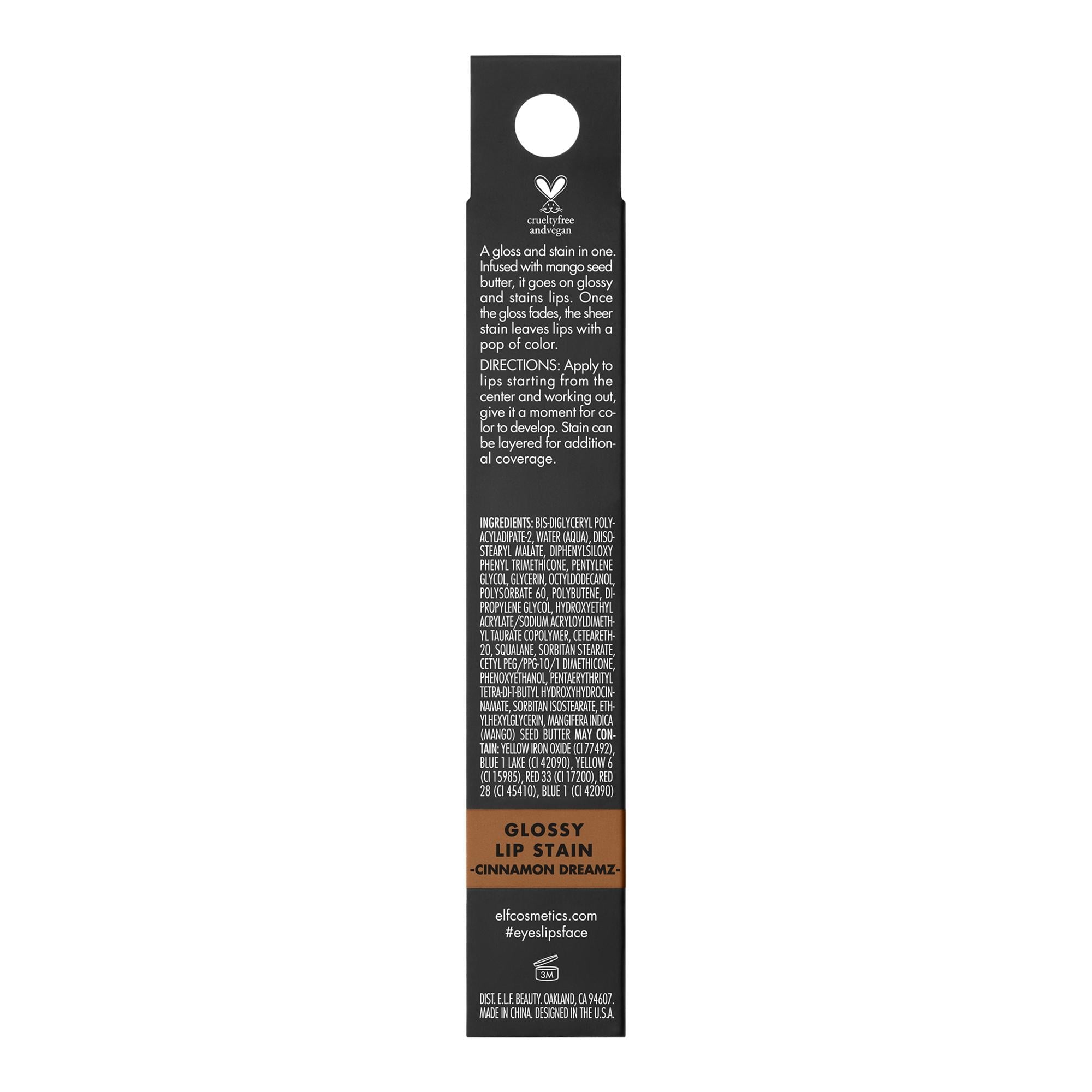 e.l.f. Glossy Lip Stain, Cinnamon Dreamz, 0.1 fl oz
