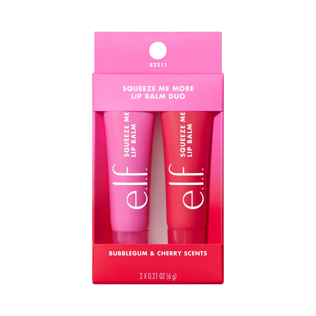 e.l.f. Squeeze Me More Lip Balm Duo, Cherry & Bubblegum, 2pc
