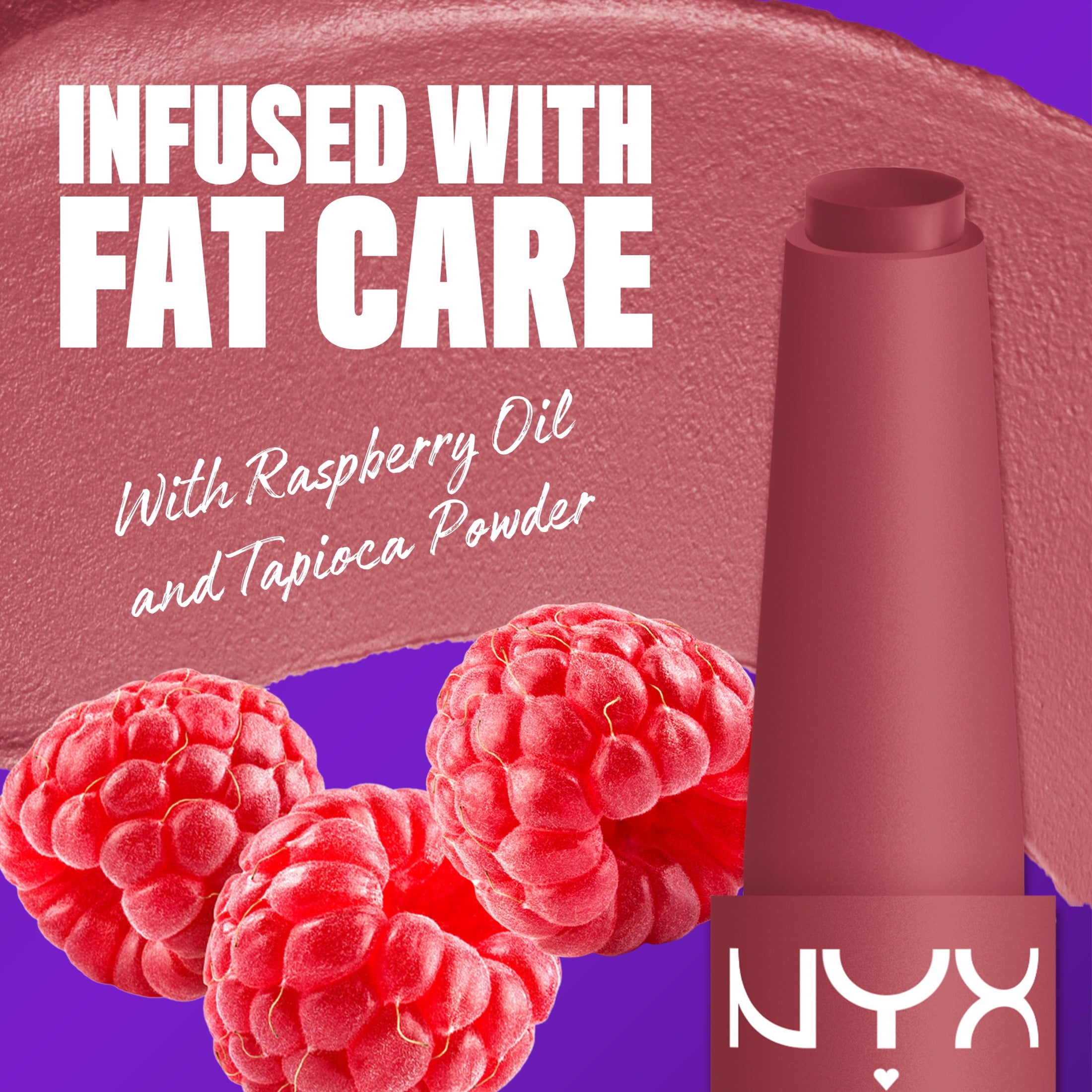 NYX Professional Makeup Fat Matte Lipstick, Smooth Color Long Lasting Lipstick, Blush Blanket, 0.07 oz