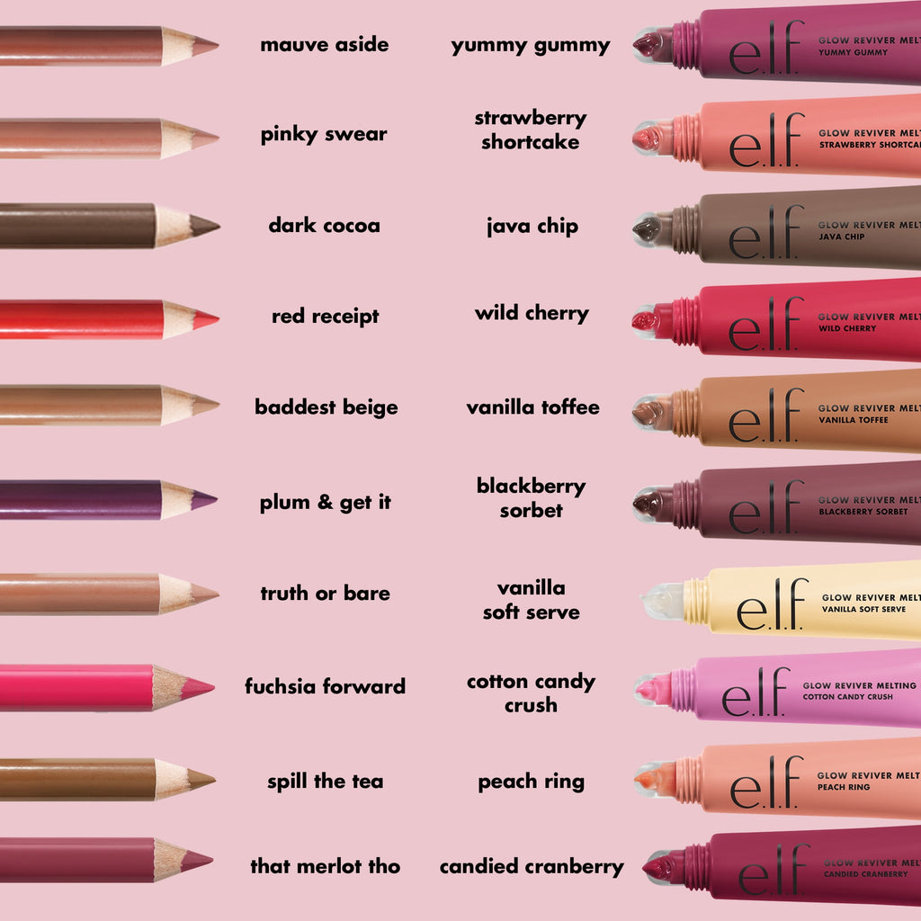 e.l.f. Glow Reviver Melting Lip Balm Candied Cranberry, 0.52oz