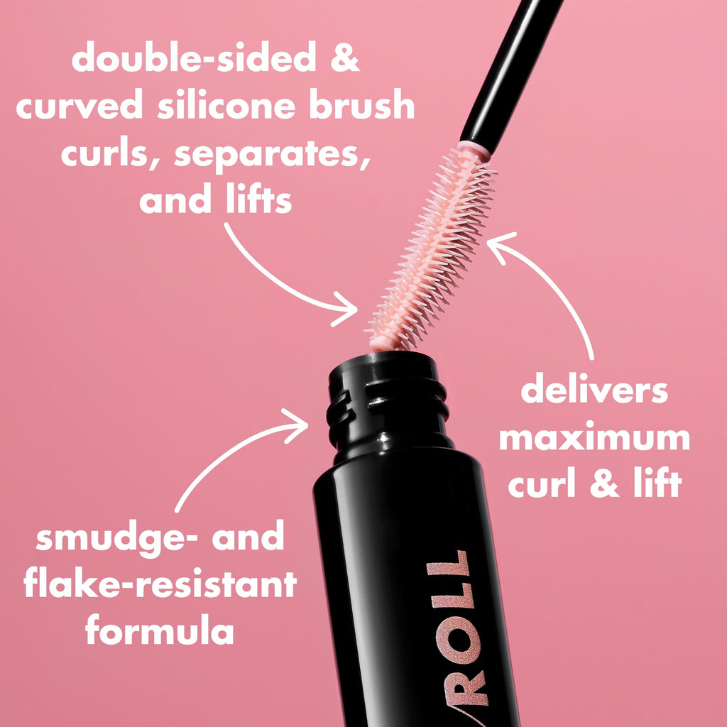e.l.f. Lash 'N Roll® Curling & Lifting Mascara, Deep Brown, 0.32oz